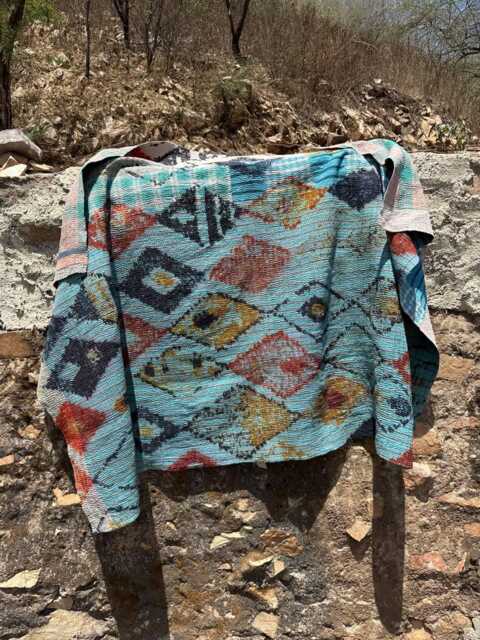 Handmade Persian Kantha Quilt, Cotton Bedspread, Traditional Stitch Art Throw - image 1