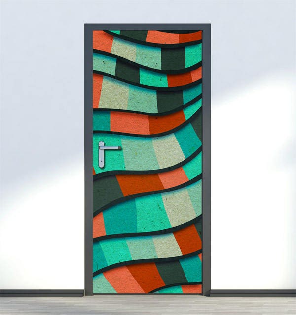 Abstract Door Decal Mural, Wall Sticker, Surreal Decor, Art Decal, Living Room Bedroom Home Decor