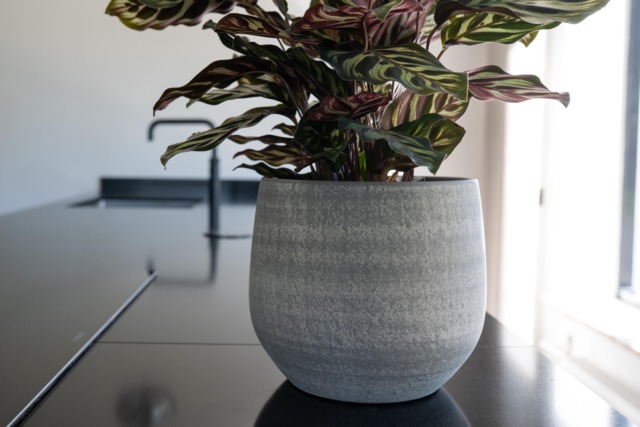 Handmade Grey Ceramic Plant Pot, Esra Sustainable Zen Home Decor, Multiple Sizes, D22cm, D31cm - image 1