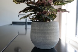 Handmade Grey Ceramic Plant Pot, Esra Sustainable Zen Home Decor, Multiple Sizes, D22cm, D31cm - thumbnail 1