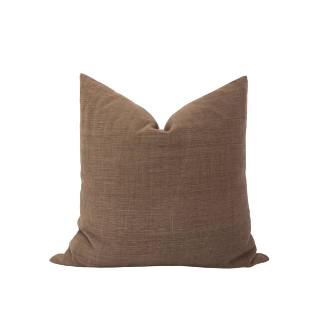 Julian -- Brown Pillow Cover Handwoven Chocolate Woven Moody Masculine - image 1