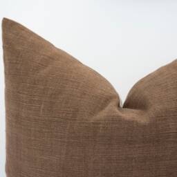 Julian -- Brown Pillow Cover Handwoven Chocolate Woven Moody Masculine - thumbnail 3
