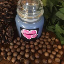 Waterfall Mist, Hand Made, Poured, All Natural, 100% Soy Candle in 16 Oz. Apothecary Jar With Glass Dome Lid - thumbnail 2