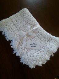White Lace Hand Crocheted Baby Blanket