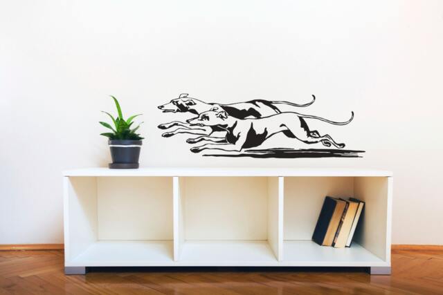 Vintage Running Greyhound Dogs Wall Decal - Animal Decor - image 1