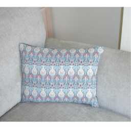 "Blue Cushion Cover Art Nouveau Liberty Ianthe Burgundy Oblong Bolster Pillow Sham Case 16"" 20"" 24"" 26" - thumbnail 3