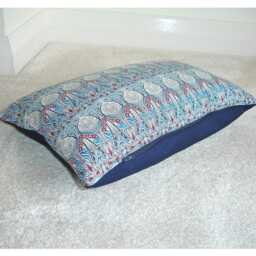"Blue Cushion Cover Art Nouveau Liberty Ianthe Burgundy Oblong Bolster Pillow Sham Case 16"" 20"" 24"" 26" - thumbnail 2