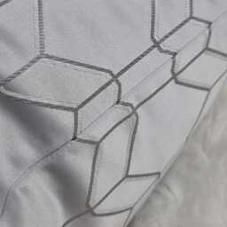 John Lewis & Partners Filmore Fabric Cushion Cover Silver Designer High Quality Satin Polyester Geometric - thumbnail 2