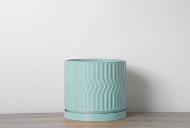 "Sedona Planter With Drainage & Saucer in Cotton Candy Blue, Unique 3D-Printed Plant Pot, Small To Large Sizes 4"" 5"" 6"" 7"" 8" - image 1