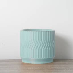 "Sedona Planter With Drainage & Saucer in Cotton Candy Blue, Unique 3D-Printed Plant Pot, Small To Large Sizes 4"" 5"" 6"" 7"" 8" - thumbnail 3