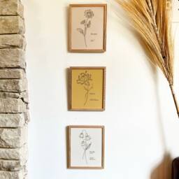 Birth Flower Painted Wall Art - New Baby Or Christening Gift Worldwide Shipping - thumbnail 2
