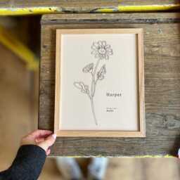 Birth Flower Painted Wall Art - New Baby Or Christening Gift Worldwide Shipping - thumbnail 4