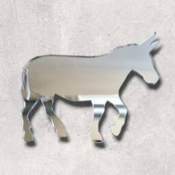 Donkey Large Acrylic Mirror Wall Art - Manys, Plain Or Personalised Engraving - Bespoke Items Made - thumbnail 4
