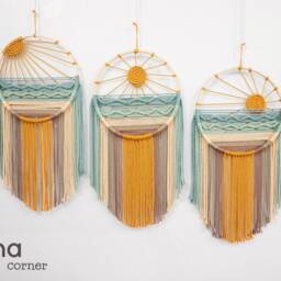 Sunset Macrame Wall Hanging Boho Beach Decor Tapestry - thumbnail 4