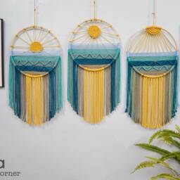 Sunset Macrame Wall Hanging Boho Beach Decor Tapestry - thumbnail 2