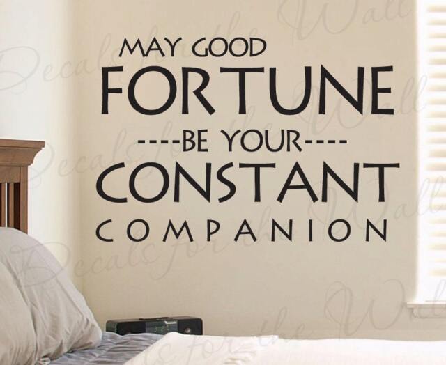 May Good Fortune Be Your Constant Companion Inspirational Vinyl Wall Decal Quote Lettering Decor Saying Sticker Art Mural Letters I70 - image 1