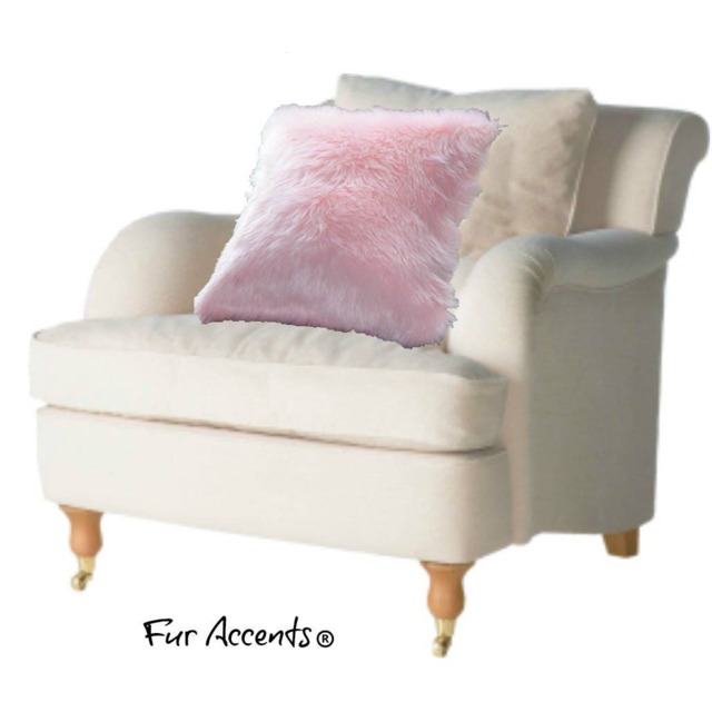 Plush Faux Fur Pillow Cover - Soft Pink Shag, Usa Made - image 1