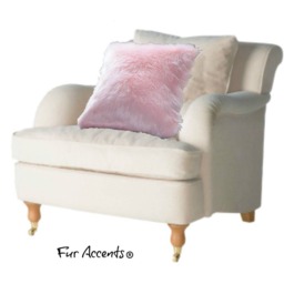 Plush Faux Fur Pillow Cover - Soft Pink Shag, Usa Made - thumbnail 1