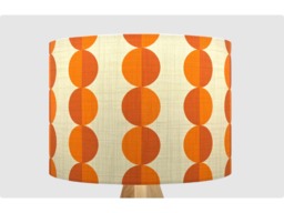 Orange Circles Cream Lampshade, Table Floor Lamp/Ceiling Pendant Small Medium Large 15cm 20cm 25cm 30cm 35cm 40cm Drum Light Shade - thumbnail 1
