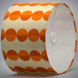 Orange Circles Cream Lampshade, Table Floor Lamp/Ceiling Pendant Small Medium Large 15cm 20cm 25cm 30cm 35cm 40cm Drum Light Shade - thumbnail 3