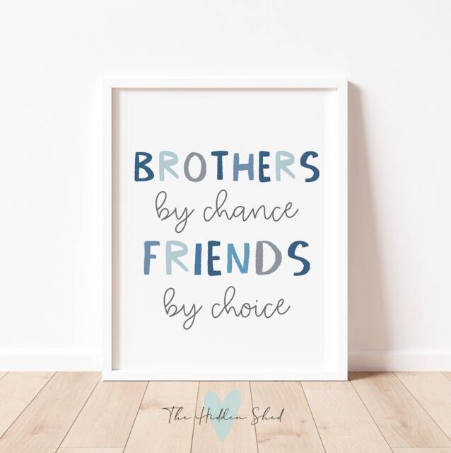 Brothers By Chance Friends Choice Print - Modern Kids Room Decor - image 1