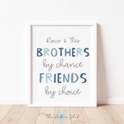 Brothers By Chance Friends Choice Print - Modern Kids Room Decor - thumbnail 3