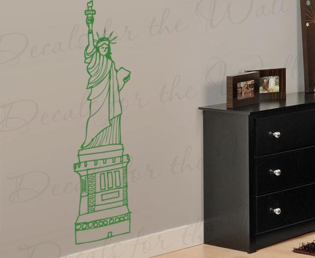 Statue Of Liberty Wall Decal Detailed Vinyl Realistic Graphic New York City United States America Sticker Art Decor Large Sign Mural G42 - image 1