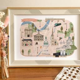 Lancaster Map, Illustrated Map Of Lancaster, Print, Art, Travel, Poster, Gift, Lancashire - thumbnail 2