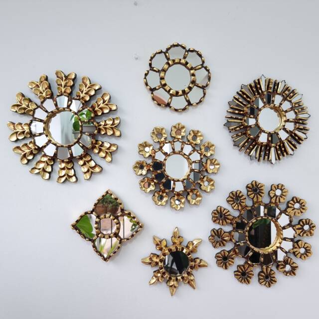 Gold Rosedal - Interior Decoration Wall Mirror Home Decor Decorative Mirrors Peruvian Crafts - image 1