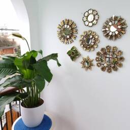 Gold Rosedal - Interior Decoration Wall Mirror Home Decor Decorative Mirrors Peruvian Crafts - thumbnail 3