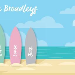 Surf Board Print, Family Gift, A4 Surfing, Sea Lovers, Beach Personalised Surfer Gift For Friends, Present - thumbnail 2