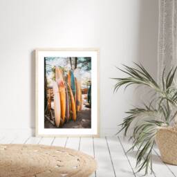 Surf Print, Board Poster, Beach Prints, Coastal Tropical Wall Art, Modern Home Decor Prints - thumbnail 1