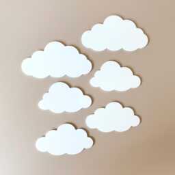Cloud Nursery Wall Decor, Clouds Kids Room Set Of 6 Shapes, Acrylic Sky Theme Decor - thumbnail 3