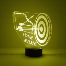 Light Up Bow & Arrow, Custom Engraved Archery Night Light, Personalized Free, 16 Color Options With Remote Control, Table - thumbnail 4