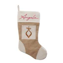 Personalised Burlap Bauble Christmas Stocking - thumbnail 4