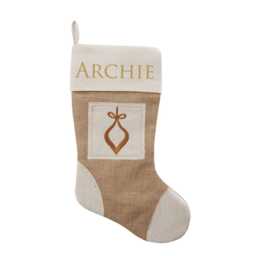 Personalised Burlap Bauble Christmas Stocking - thumbnail 1