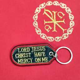 "Gold-Embroidered Prayer Keychain " - thumbnail 3
