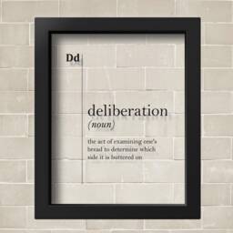 Transparent Deliberation Definition Office Decor Boss Gift Manager Coworker Lawyer Wall Art New Job Dictionary - thumbnail 2