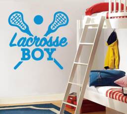 Custom Lacrosse Player Name Wall Decal Removable Sports Decor 1051 - thumbnail 1