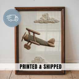 Vintage Airplane Nursery Wall Art Whimsical Plane Kids Room Decor Playroom Soft Neutral Childrens Print Travel Theme - 111 - thumbnail 1