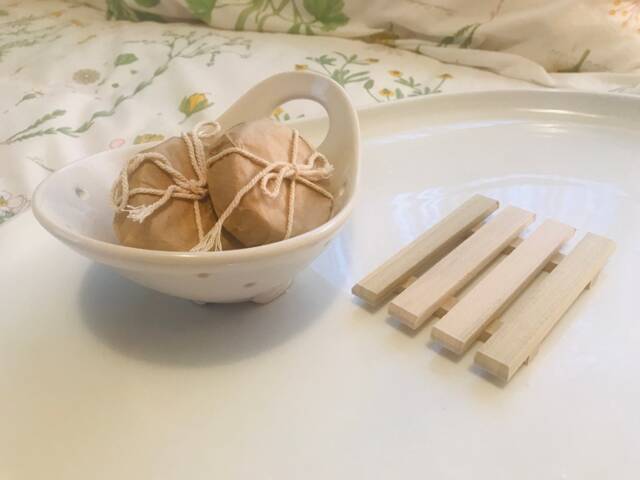 Natural Wood Soap Dish - image 1