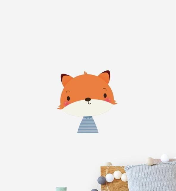 Fox Portrait Wall Sticker Decal - Dogs & Pets Stickers, Art, Decals, Kids Animals Decals
