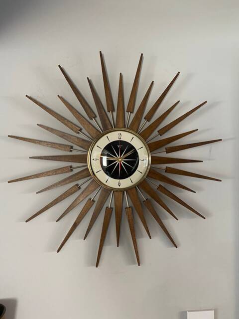 Handmade Mid Century Starburst Clock 27 - image 1