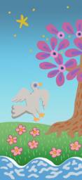 Claire Fontaine Collection Scenic 4. Delightful French Nursery Rhyme Wall Art, Bright Dreamy Radiant Kids Mural, Joyful Colorful Vivid Chic - thumbnail 3