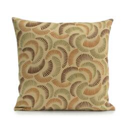 Cinnamon Orange, Olive Green & Brown Pillow, John Robshaw Decorative Throw Pillow Cover, Cushion Accent Pillow, Linen Pillow - thumbnail 1