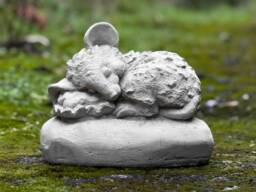 Outdoor Sleeping Mouse Statue Cement Rodent Sculpture Concrete Garden & Home Decoration Animal Ornament Unique Lover Gift - thumbnail 1