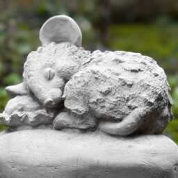 Outdoor Sleeping Mouse Statue Cement Rodent Sculpture Concrete Garden & Home Decoration Animal Ornament Unique Lover Gift - thumbnail 2