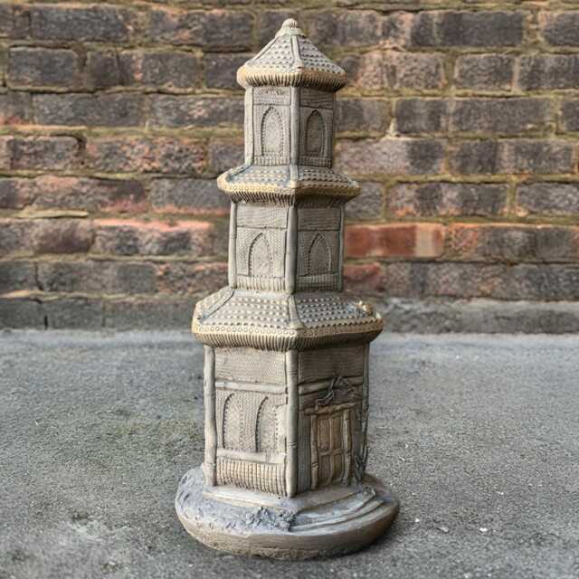 Chinese Stone Pagoda Statue Concrete Temple Sculpture Handmade Lantern Ornament Garden Figurine Outdoor Zen Art Decor - image 1
