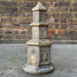 Chinese Stone Pagoda Statue Concrete Temple Sculpture Handmade Lantern Ornament Garden Figurine Outdoor Zen Art Decor - thumbnail 4