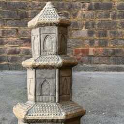 Chinese Stone Pagoda Statue Concrete Temple Sculpture Handmade Lantern Ornament Garden Figurine Outdoor Zen Art Decor - thumbnail 2